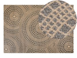 Jute Area Rug 160x230cm Beige and Grey