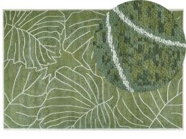 Cotton Area Rug Monstera Leaf Pattern 200x300cm Green