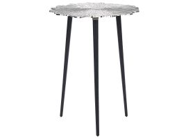 Metal Side Table Silver and Black PUHOI