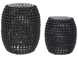 Set of 2 Accent Side Tables Black UHANA