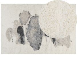Shaggy Area Rug 200x300cm White and Grey