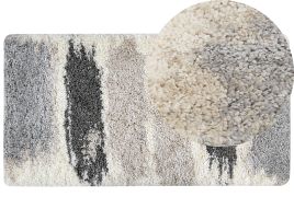 Shaggy Area Rug 80x150cm White and Grey