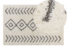 Shaggy Area Rug 160x230cm White and Grey