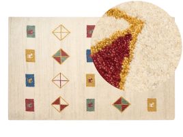 Wool Gabbeh Area Rug 140x200cm Beige