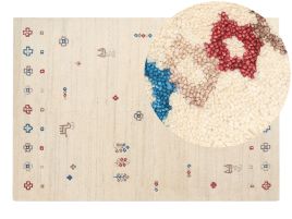 Wool Gabbeh Area Rug 160x230cm Beige