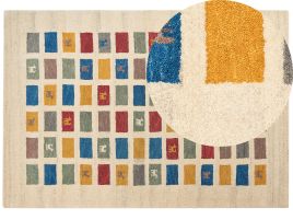 Wool Gabbeh Area Rug 160x230cm Multicolour