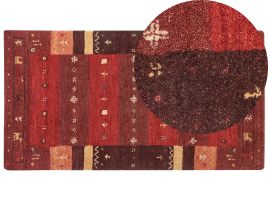 Wool Gabbeh Area Rug 80x150cm Red