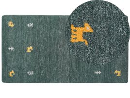 Wool Gabbeh Area Rug 80x150cm Green