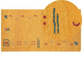 Wool Gabbeh Area Rug 80x150cm Yellow