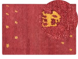 Wool Gabbeh Area Rug 140x200cm Red