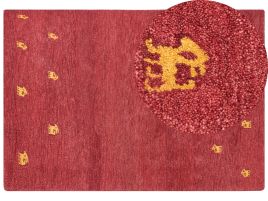 Wool Gabbeh Area Rug 160x230cm Red