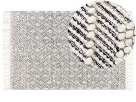 Wool Area Rug 160x230cm Black and White