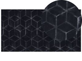 Faux Rabbit Fur Rug 80x150cm Black