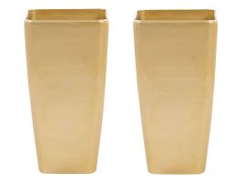 Set of 2 Flower Pots 30 x 30 x 57 cm Gold MODI