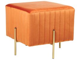 Velvet Footstool Orange DAYTON