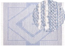 Cotton Area Rug 160x230cm Blue and White