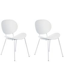 Set of 2 Dining Chairs White SHONTO