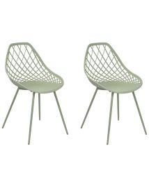 Set of 2 Dining Chairs Green CANTON II