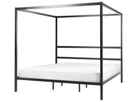Metal EU Super King Size Canopy Bed Black LESTARDS