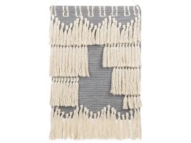 Cotton Macramé Wall Hanging Beige and Grey MAHRI