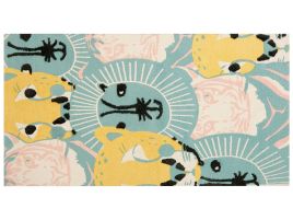 Cotton Kids Rug Animal Print 80x150cm Multicolour