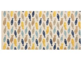 Cotton Kids Rug Fish Print 80x150cm Multicolour