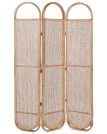 Folding Rattan 3 Panel Room Divider 118 x 180 cm Natural CORTONA