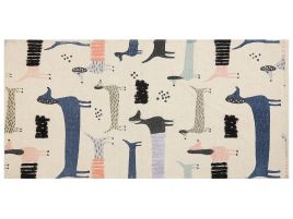 Cotton Kids Rug Dogs Print 80x150cm Multicolour