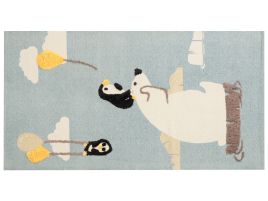 Cotton Kids Rug Polar Bear Print 80x150cm Multicolour