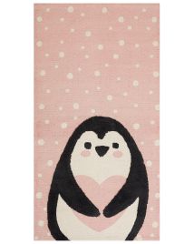 Cotton Kids Rug Penguin Print 80x150cm Pink