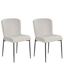 Set of 2 Fabric Chairs Grey ADA