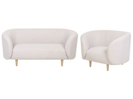 Fabric Living Room Set Beige and Gold LOEN