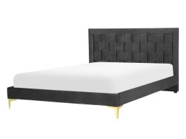 Velvet EU Double Bed Black LIMOUX