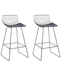 Set of 2 Metal Bar Chairs Silver FREDONIA