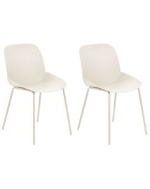 Set of 2 Dining Chairs Beige MILACA