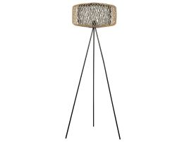 Bamboo Tripod Floor Lamp Light Wood and Black JAVARI
