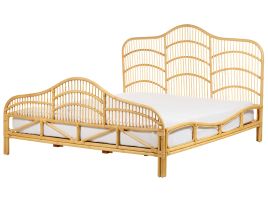 Rattan EU Super King Size Bed Light Wood DOMEYROT