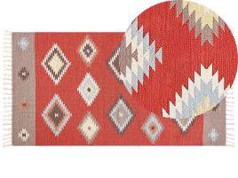 Cotton Kilim Area Rug 80x150cm Multicolour