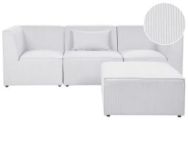 3 Seater Modular Jumbo Cord Sofa with Ottoman Off White LEMVIG
