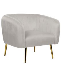 Velvet Armchair Light Grey LACONIA