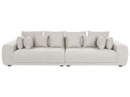 4 Seater Fabric Sofa Beige TORPO