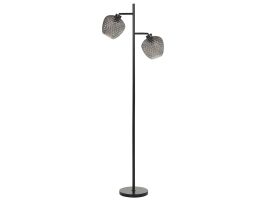 2 Light Metal Floor Lamp Grey SHERRY