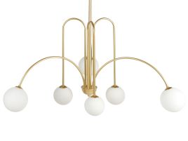 6 Lights Metal Chandelier Gold FORBES