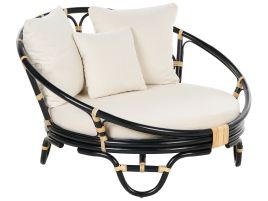 Rattan Garden Daybed Black ROSSANO