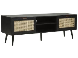 Rattan TV Stand Black OPOCO