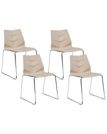 Set of 4 Dining Chairs Beige HARTLEY