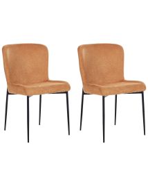 Set of 2 Fabric Chairs Orange ADA