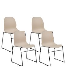 Set of 4 Dining Chairs Beige PANORA
