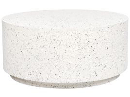 Round Coffee Table White Terrazzo Effect TREZZO