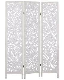 Wooden Folding 3 Panel Room Divider 170 x 122 cm White MELAGO
